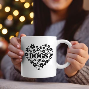 Dog Lover Coffee Mug: Floral Heart Design