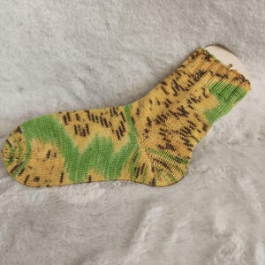 Socks hand-knitted colorful size 38-39-41 women men, wool socks, yellow-brown-green house socks, warm handmade, hand-knitted house socks