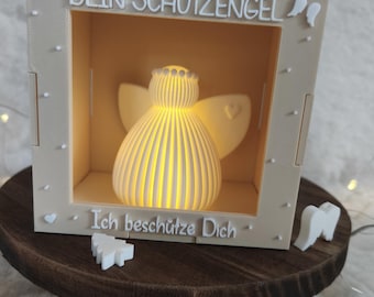 Beschermengel met licht | Cadeau voor doop, communie en vormsel | Beschermengel cadeau | LED-engel decoratie | Cadeau voor meisjes en jongens