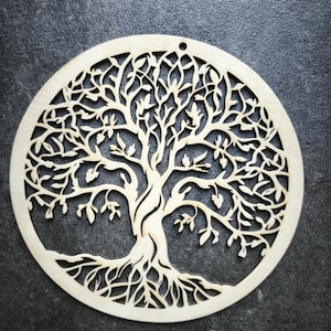 Tree of life, wall art wooden wall decoration tree of life made of 3 mm wood to hang as decoration, wood, world tree symbol myth motif