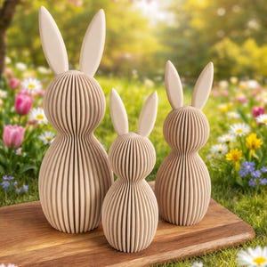 Easter bunny with a ribbed design