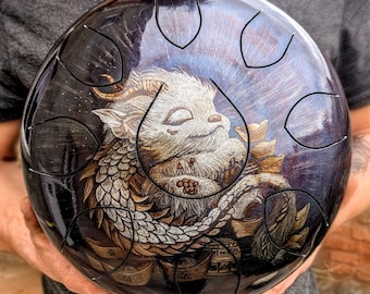 Tongue drum artisanal 9 notes avec gravure à la main personnalisable