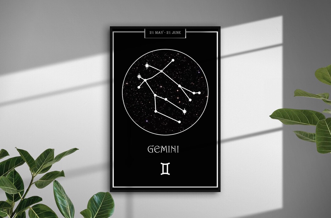 Gemini Poster Zodiac Poster Zodiac Poster Print Room Decor Zodiac Gift ...
