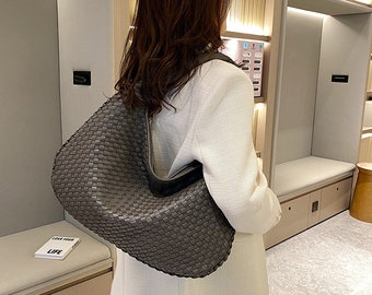 Sac à bandoulière sardine, paquets entrelacés, sac à dos en faux cuir, fourre-tout de luxe végétalien, sacoche, sac à main pour femmes, parfait pour un usage quotidien Poke