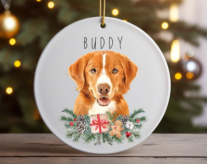 Personalized Pet Ornament Using Pet's Photo + Name, Custom Pet Ornament, Personalized Dog Ornament Custom Dog Ornament Pet Portrait Ornament