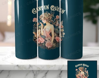 Sublimacja na kubek Teal Garden Queen (plik PNG do pobrania)