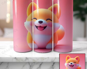 Kubek z nadrukiem sublimacyjnym Kawaii Corgi Dog o pojemności 20 uncji (pobieranie cyfrowe PNG)