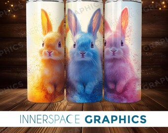 Wzór sublimacji na kubek z wielkanocnym zajączkiem: kolorowy, bezszwowy plik PNG (pobranie cyfrowe)