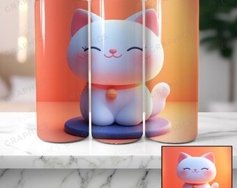 Kubek Kawaii Cat 20oz z nadrukiem sublimacyjnym (pobranie cyfrowe)