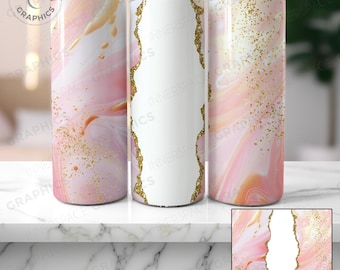 Różowo-złoty brokatowy wzór sublimacji na kubku (pobierz PNG)