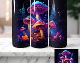 Pilz-Halloween-Becher-Sublimationsdesign: Trippy Magic PNG (Digitaler Download)