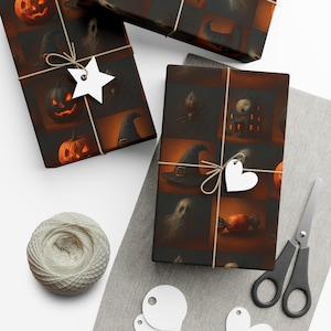 Halloween Gift Wrap Papers, Spooky Wrapping Paper, Seasonal Gift Wrap, Decorative Wrap for Halloween, Festival Gift Supplies