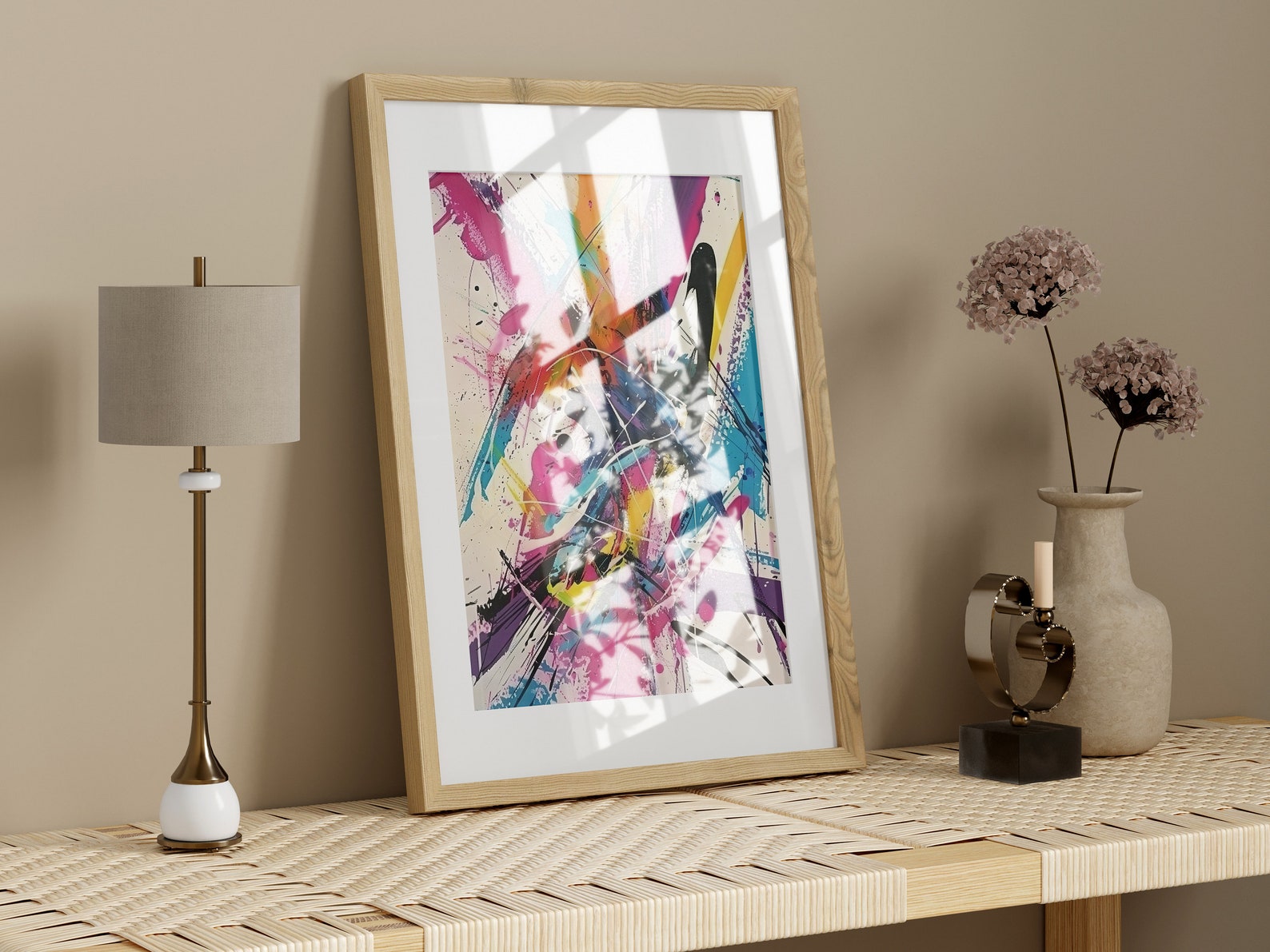 View of Dynamic Abstract Expressionism Wall Art Set of 3,abstract Bedroom Print ...