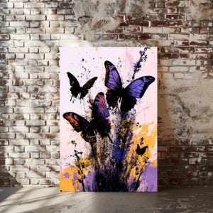Vibrant Abstract Butterfly Art with Wild Brushstrokes Colorful Butterfly Painting with Bold Expressive Style Digital Wall Art Printable Art