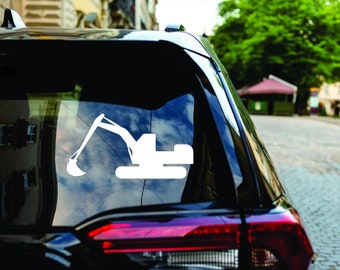 Excavator Vinyl Decal - Durable Outdoor Sticker