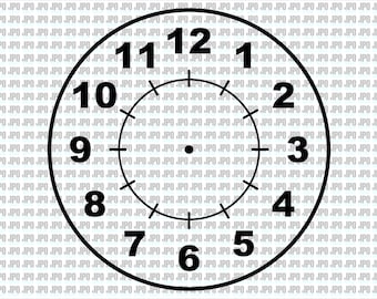 Clock Face SVG Cut Ready Bullets & Numbers Clock Face Template Png-svg ...