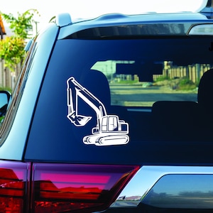 Excavator Style #4 Die Cut Vinyl Decal Transfer Sticker Durable Premium Quality Outdoor Vinyl Dirt Life Window Sticker