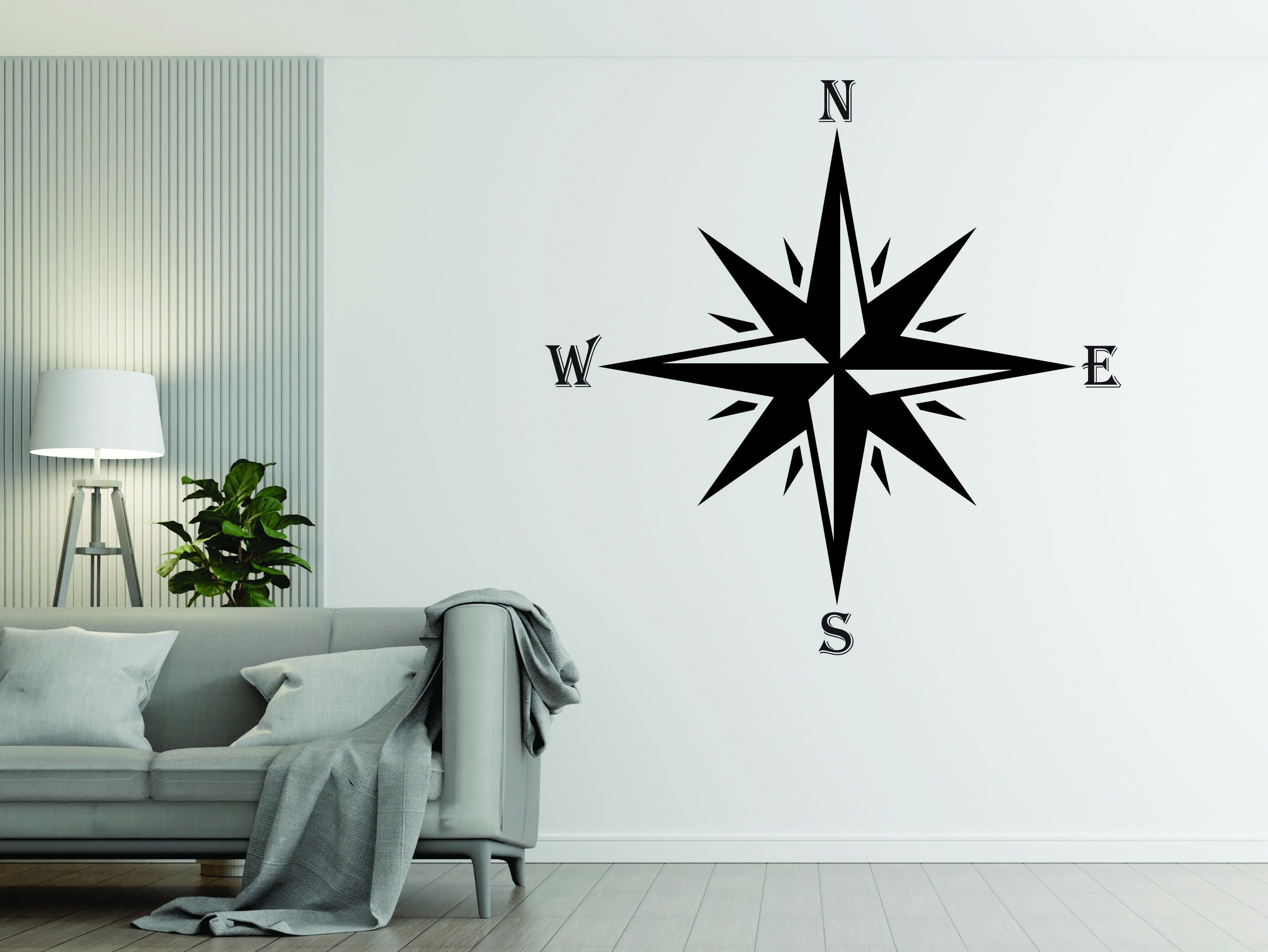 Compass Style #1 Die Cut Vinyl Decal Transfer Sticker for Walls Car ...
