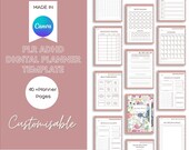 PLR ADHD Digital Planner to resell, Undated Hyperlinked Digital Template, Editable Canva Planner Template, LinkedGoodnotes Planner to resell