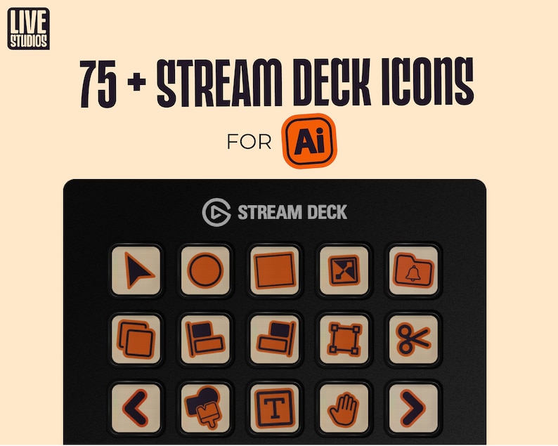 STREAM DECK ICONS Sticker Pack for Illustrator | Streamer | Stream Deck ...
