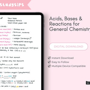 Acids, Bases & Reactions  | Handwritten Chemistry Notes | made by studysips