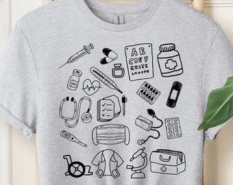 Medical Doodle Shirt: Gift for Medical Students & Nurses