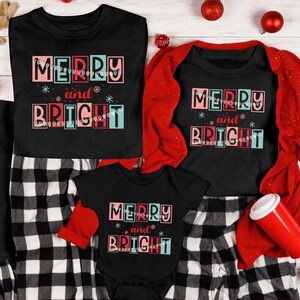 Cute Merry and Bright Shirts - Merry Christmas Shirts - Xmas Shirts for Women - Vintage Family Christmas Shirt - Christmas Gift for Her