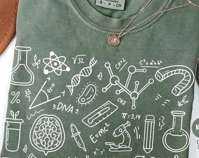 Comfort Colors Science T-Shirt: Formula Doodles, Science Student Gift