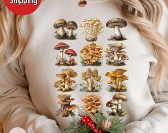 Mushroom Graphic Sweatshirt: Vintage Style Crewneck