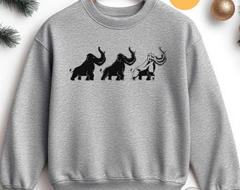 Woolly Mammoth Sweatshirt: Ice Age Prehistoric Animal Sweater