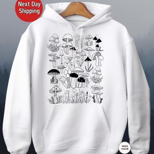 Mushroom Graphic Design Sweatshirts - Cute Mushroom Sweaters Women - Vintage Look Sweatshirt - Magic Mushroom Crewneck - Unique Gift Ideas