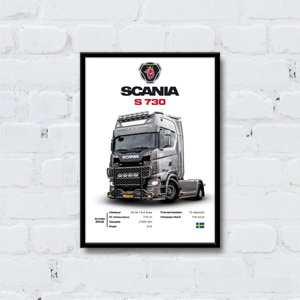 730 S - Affiche de Camion Puissant | Art de la Route de Qualité Supérieure