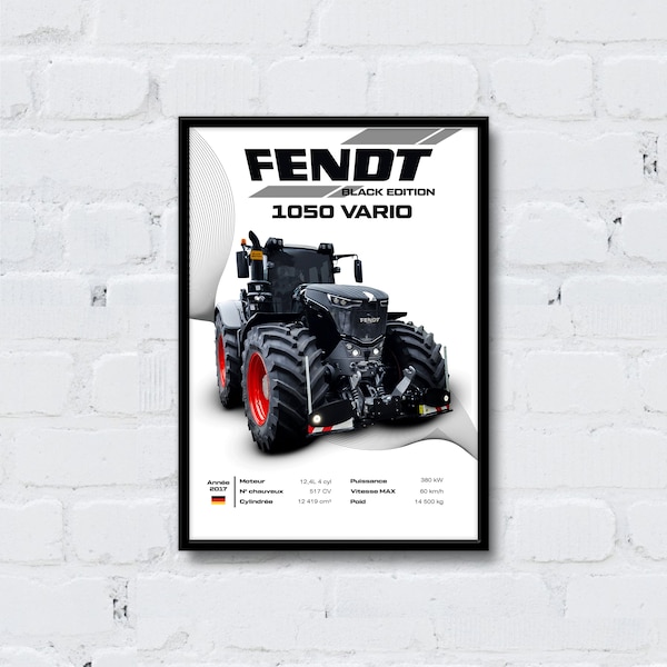 Traktor-Poster 1050 Vario Black Edition – Hochwertiges Landwirtschafts-Poster | Mechanische Kunst der Macht