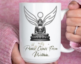 Taza de café de cerámica con forma de Buda: regalo espiritual para disfrutar de sorbos conscientes.