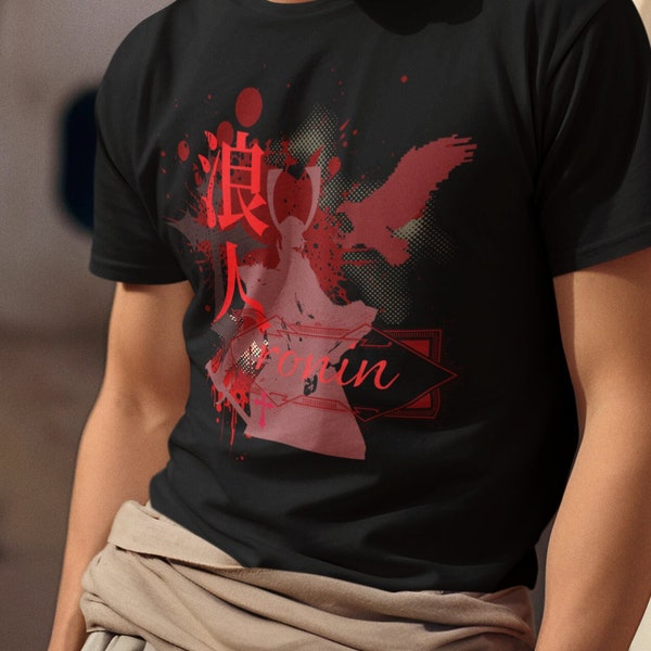 mens ronin tshirt  ninja t-shirt fantasy black t-shirt samurai t-shirt brave samurai fearless samurai shirt Japanese sword t-shirt woman