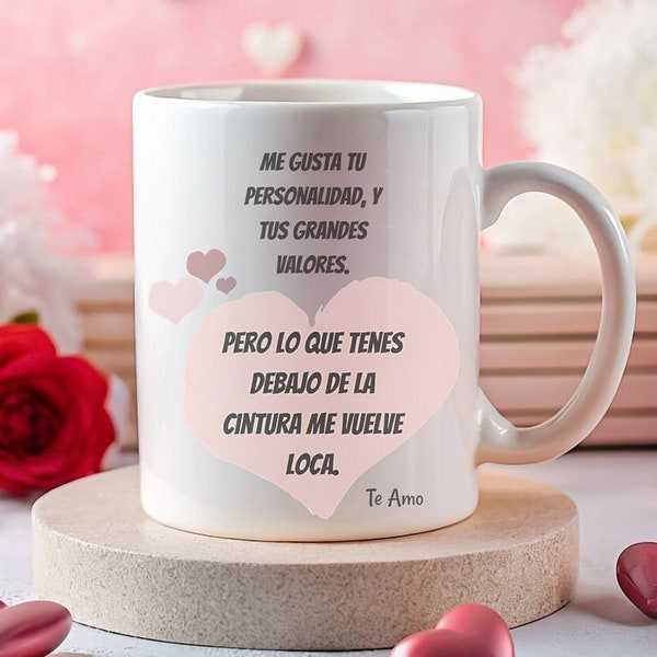 Taza pareja taza de corazón  ceramica taza de cafe  san valentin taza de cafe chistosa  magica  taza de café taza personalizada