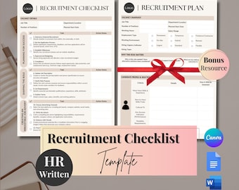 Recruitment Checklist Template: Customizable Hiring Toolkit (Digital Download)