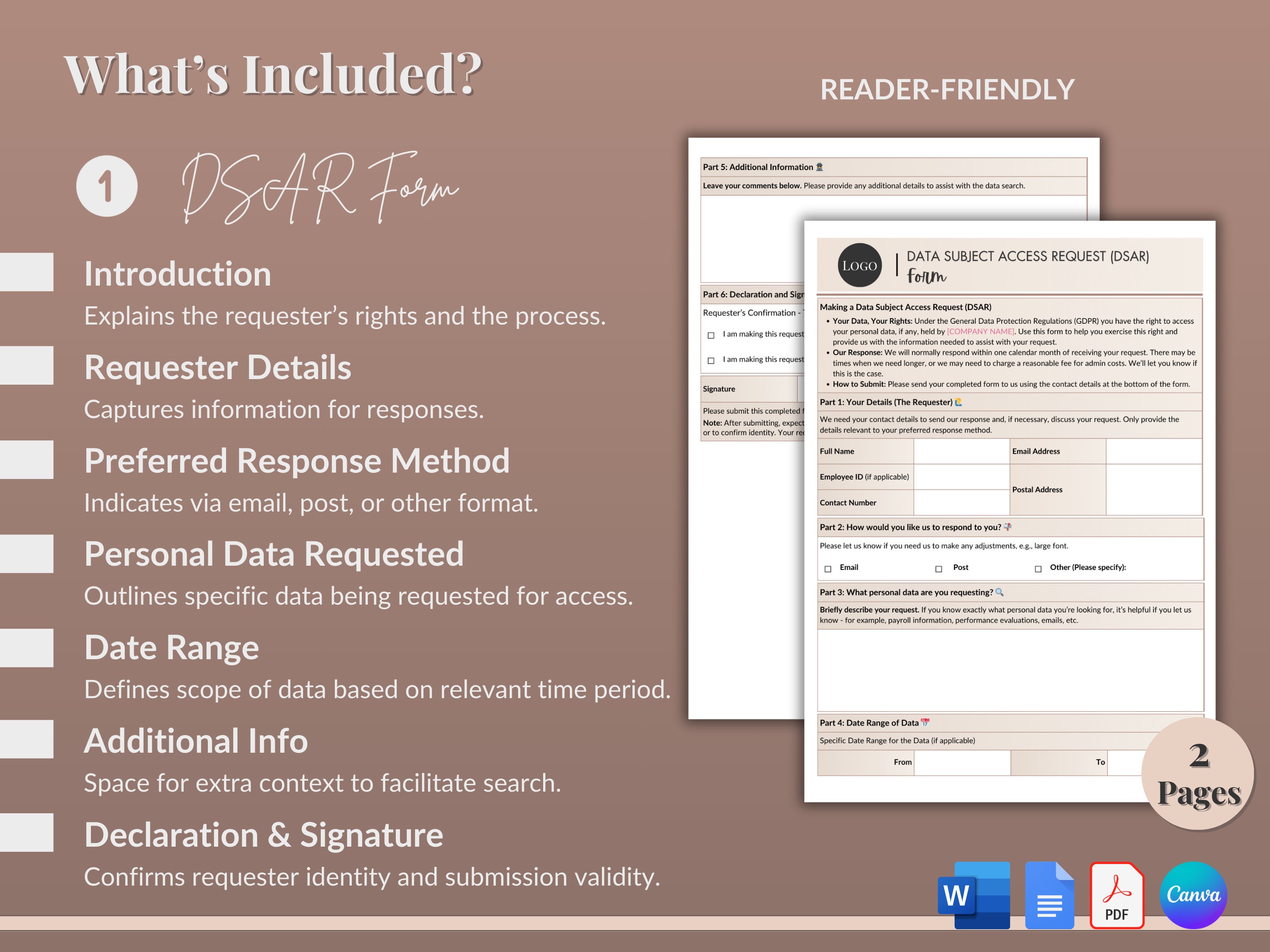 Customizable DSAR Toolkit: GDPR Data Request Form & Templates (digital ...