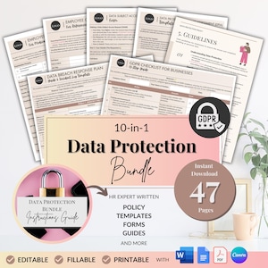 GDPR Data Protection Toolkit: HR Policy Templates & Checklist (Digital Download)