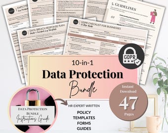 GDPR Data Protection Toolkit: HR Policy Templates & Checklist (Digital Download)