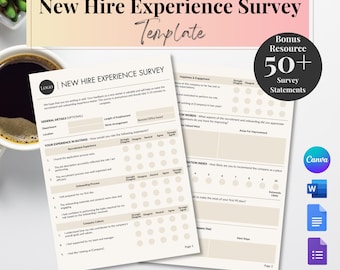 New Hire Experience Survey Template: HR Onboarding Feedback (Customizable)