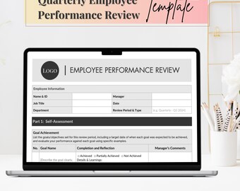 Quarterly Employee Performance Review Template: Customizable Feedback (Digital Download)