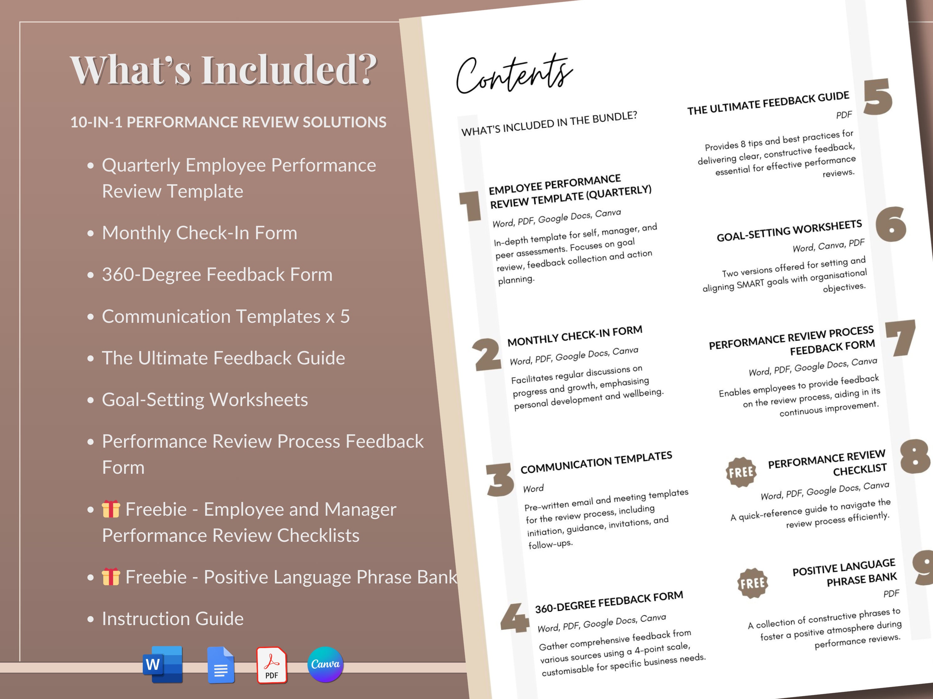 Employee Performance Review Bundle: HR Templates, Checklists (digital ...