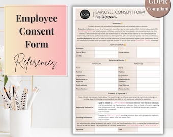 Employee Reference Consent Form: GDPR Compliant (Digital Template)