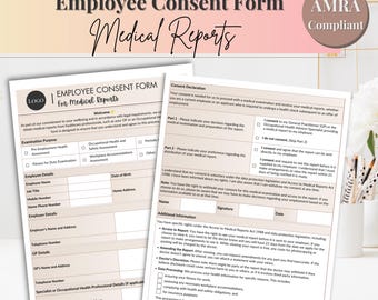 Employee Medical Consent Form: HR Compliance Template (Digital Download)