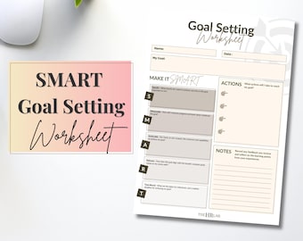 SMART Goal Setting Worksheet: Editable Canva Template (PDF)