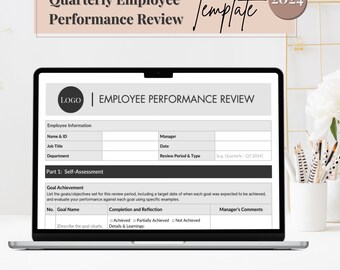 Employee Performance Template Quarterly Review Goal Tracking Customisable Competency Assessment Feedback Action Plan 360-Degree Feedback