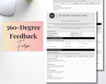360-Degree Feedback Form: Employee Performance Evaluation (Digital Download)