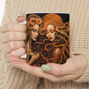 Medusa Mug, Medusa Resting, Four Poses Of Medusa, Sleeping Medusa, Greek Mythology Mug, Snake Head Medusa, Greek Goddess, Witchy Mug, Medusa