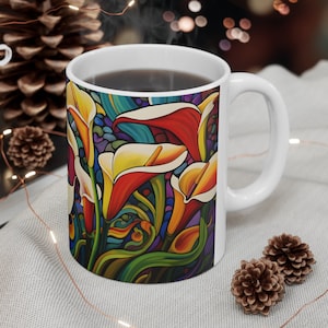 Calla Lily Mug, Calla Lillies, Colorful Calla Lillies, Lillies Mug, Calla Lillies Coffee Mug, Calla Lillies Mug, Coffee Mug, Flower Mug
